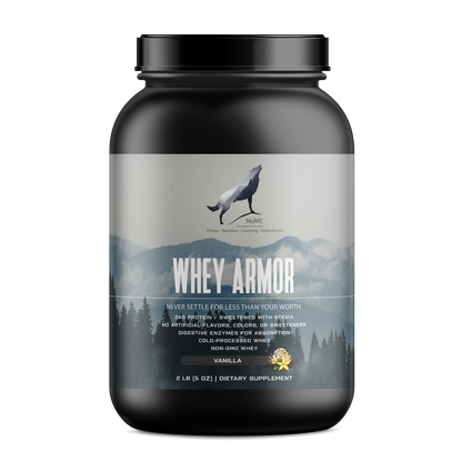 2lb Whey Armor Natural Protein Vanilla w/Stevia & Natural Flavor Non - GMO