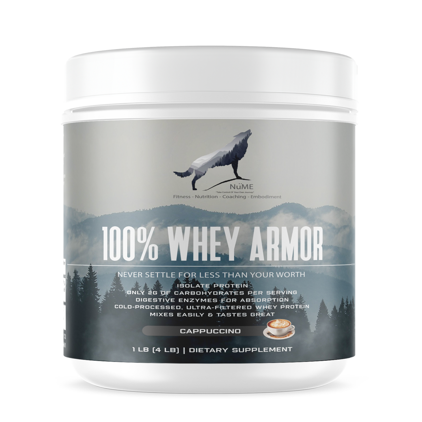 1lb 100% Whey Armor Isolate Protein Cappuccino