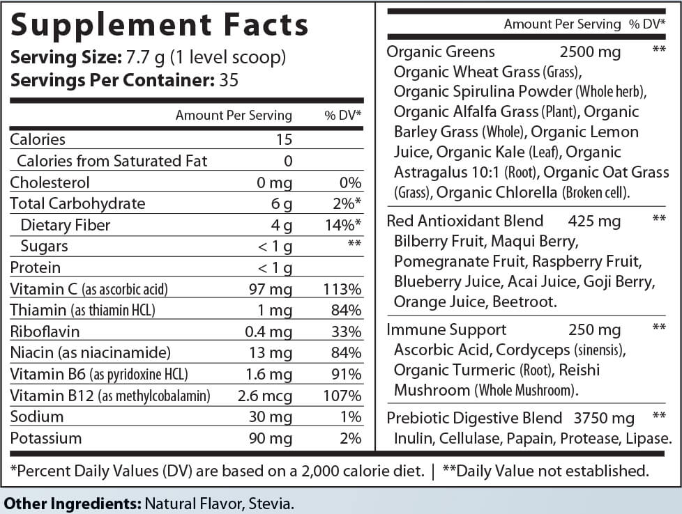 All-In-One Greens & Red SuperFood + Immune (Mixed Berry)