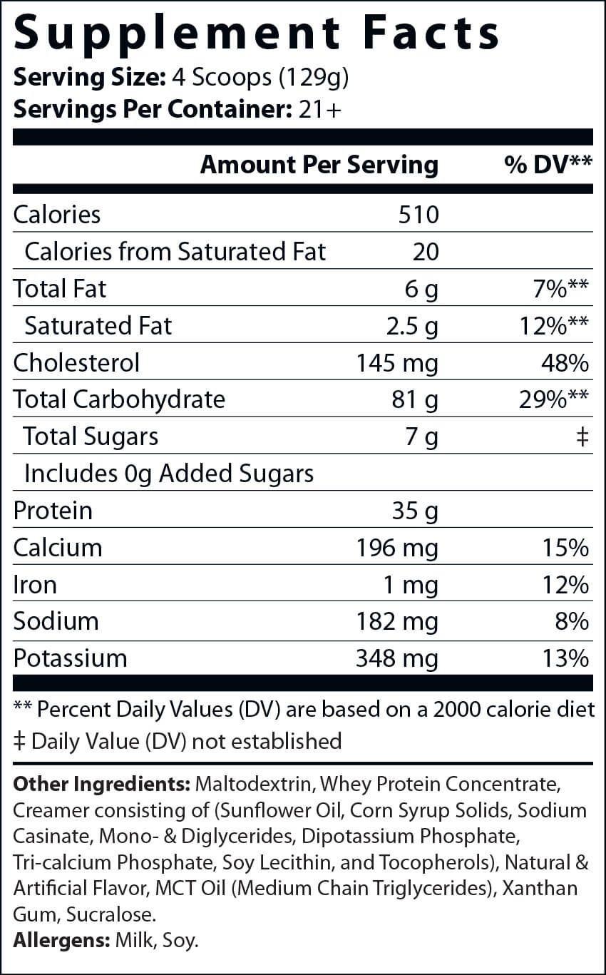 6lb Bulk Up! Mass Gainer Vanilla Milkshake w/Low Sugar