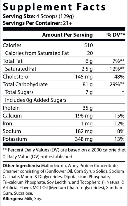 6lb Bulk Up! Mass Gainer Vanilla Milkshake w/Low Sugar